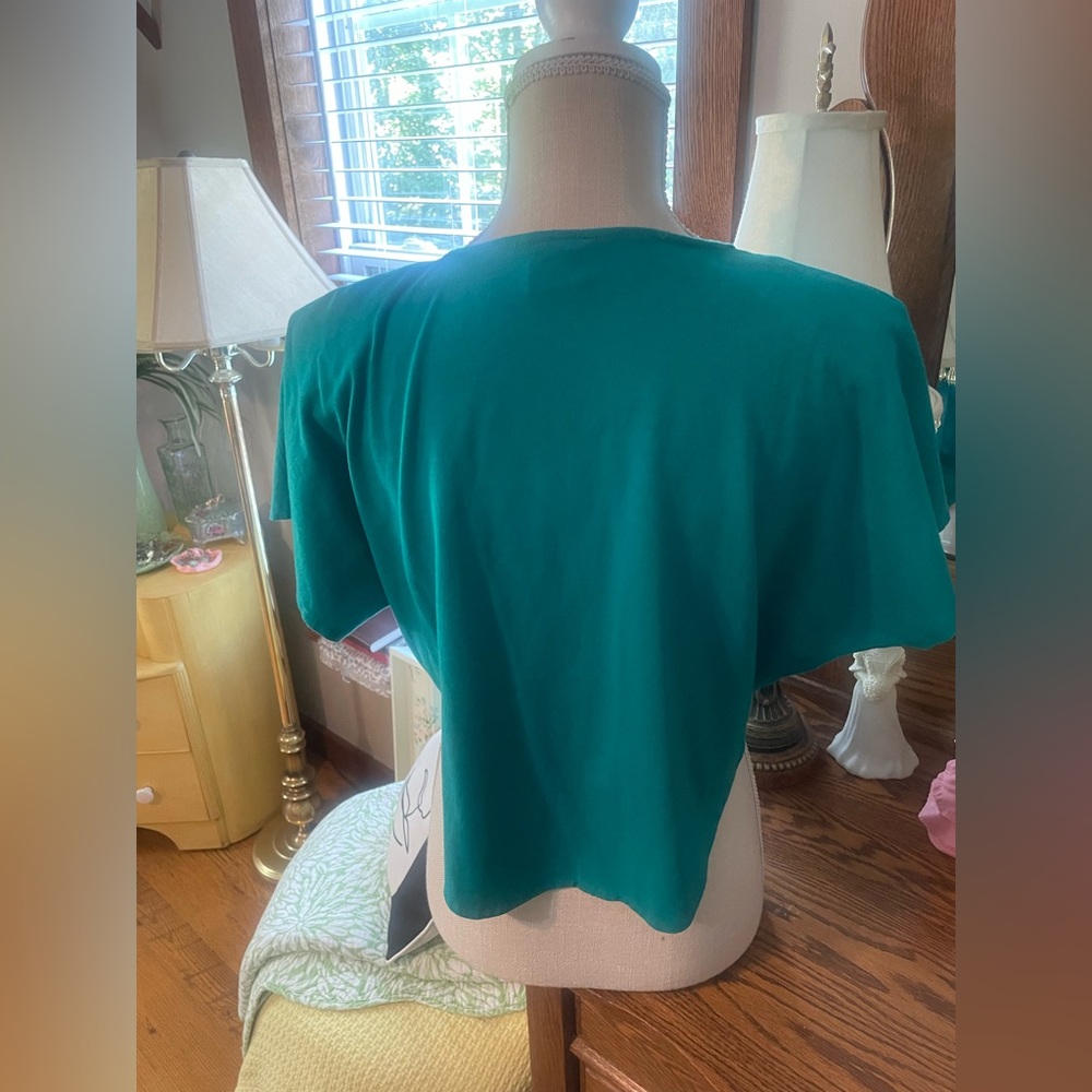 Turquoise Vintage Top with Shoulder Tops - Picture 2 of 9